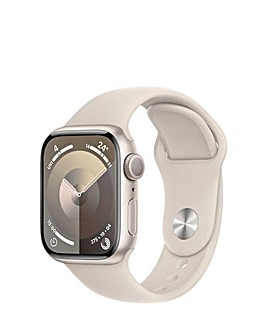 Apple Watch Series 9 GPS 41mm Starlight Aluminium Case with Sport Band - S/M