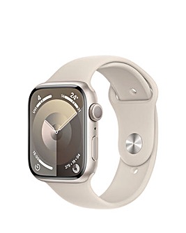 Apple Watch Series 9 GPS 45mm Starlight Aluminium Case with Sport Band - S/M