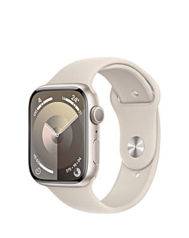 Apple Watch Series 9 GPS 45mm Starlight Aluminium Case with Sport Band - M/L