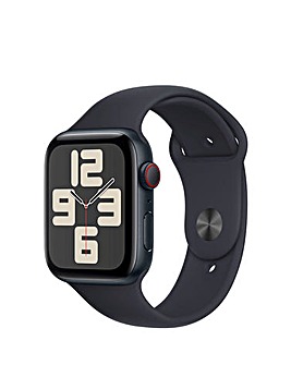 Apple Watch SE Cellular 44mm Midnight Aluminium Case, Midnight Sport Band - S/M