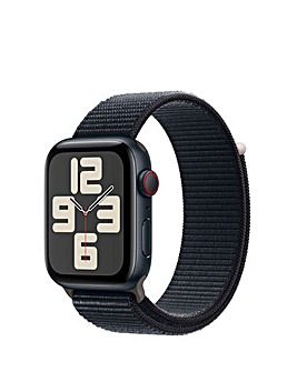 Apple Watch SE Cellular 44mm Midnight Aluminium Case, Midnight Sport Loop