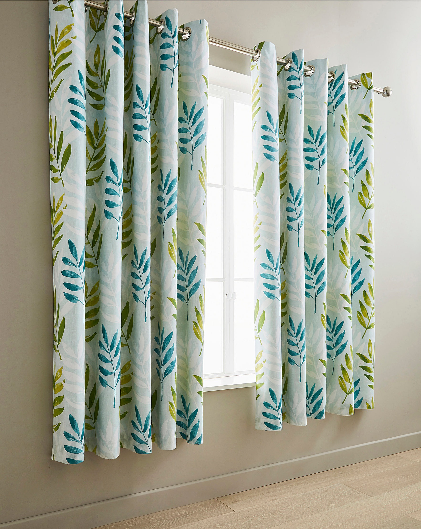 Kew Teal Lined Curtains