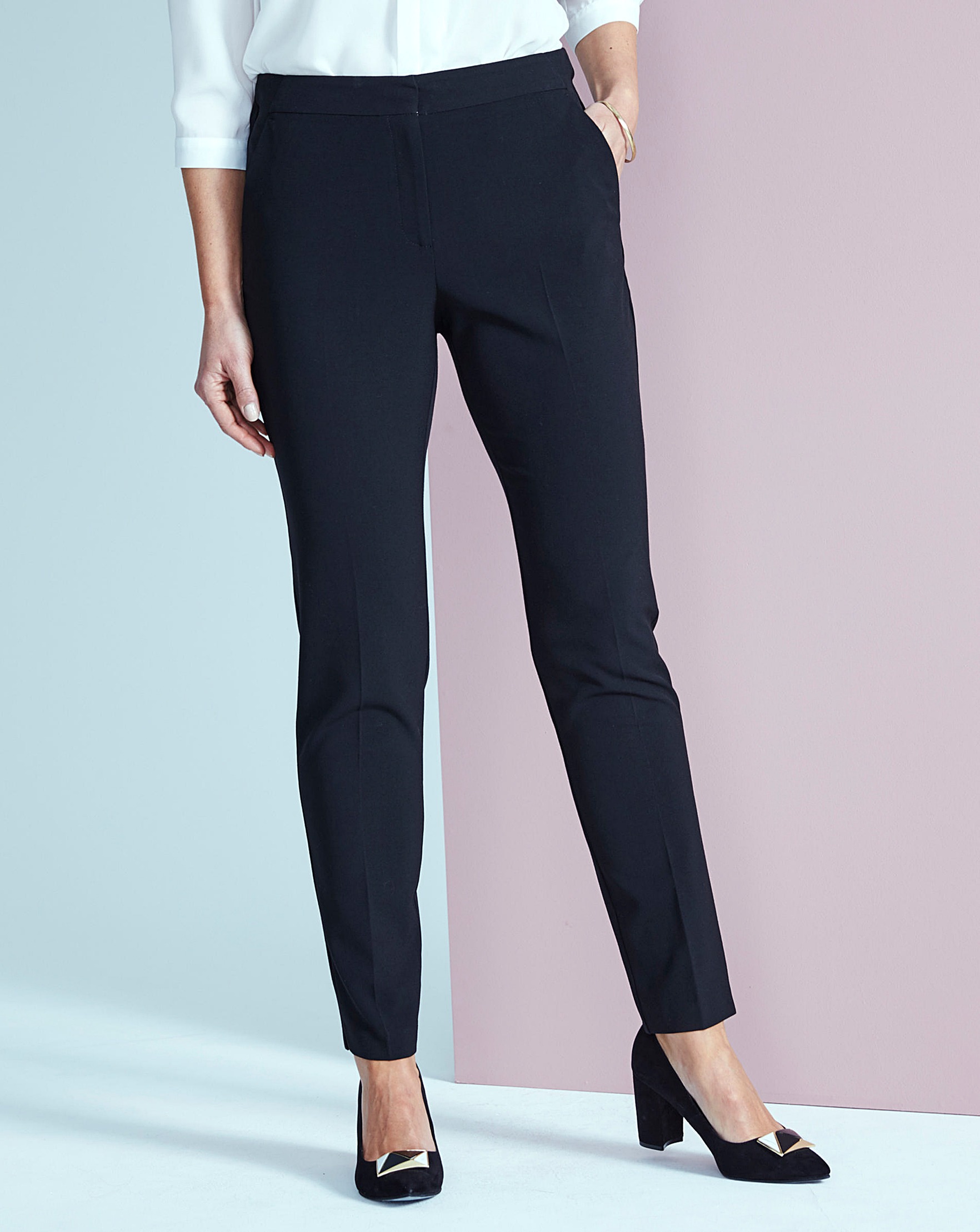 slim leg ankle grazer trousers
