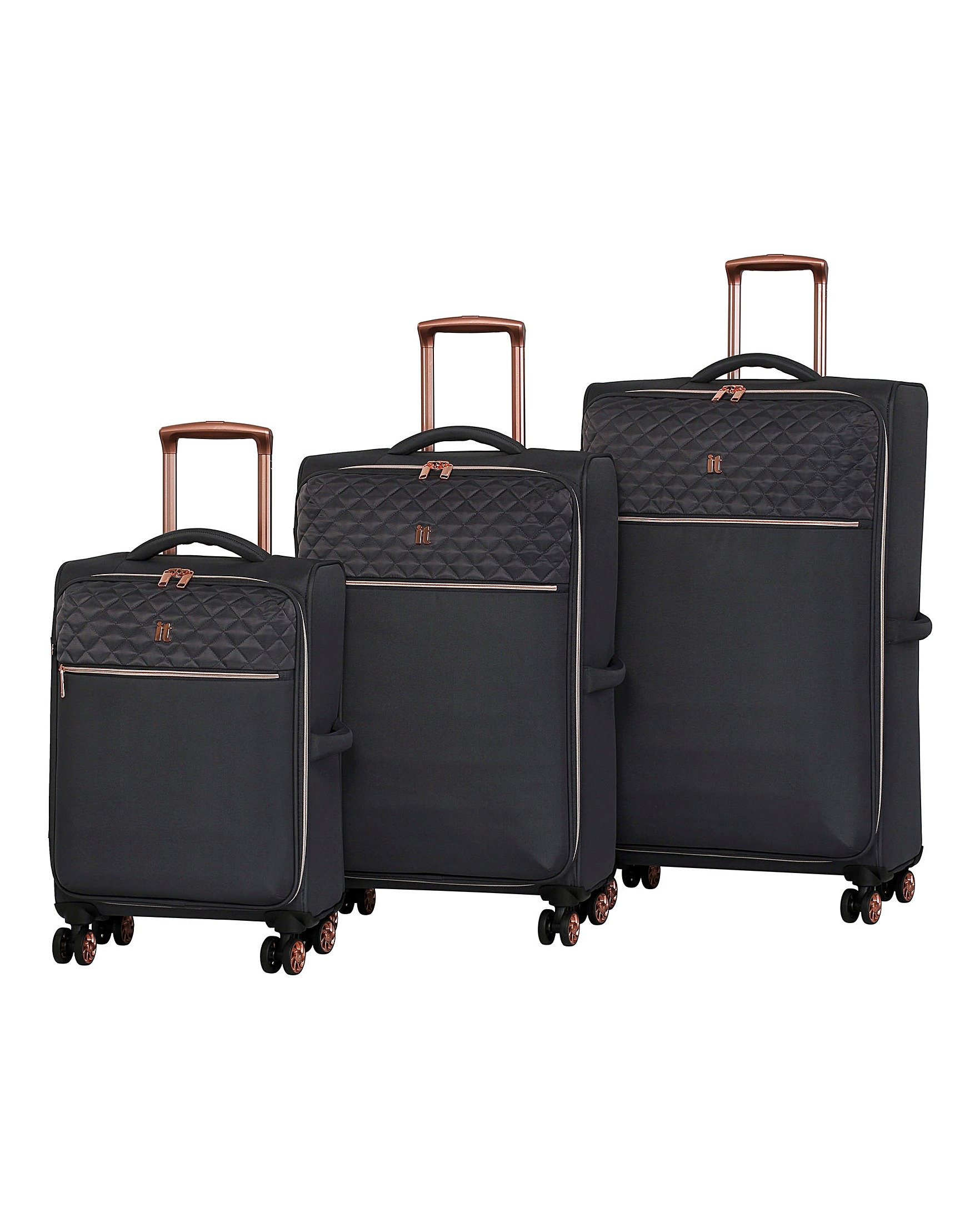 it black and rose gold suitcase medium