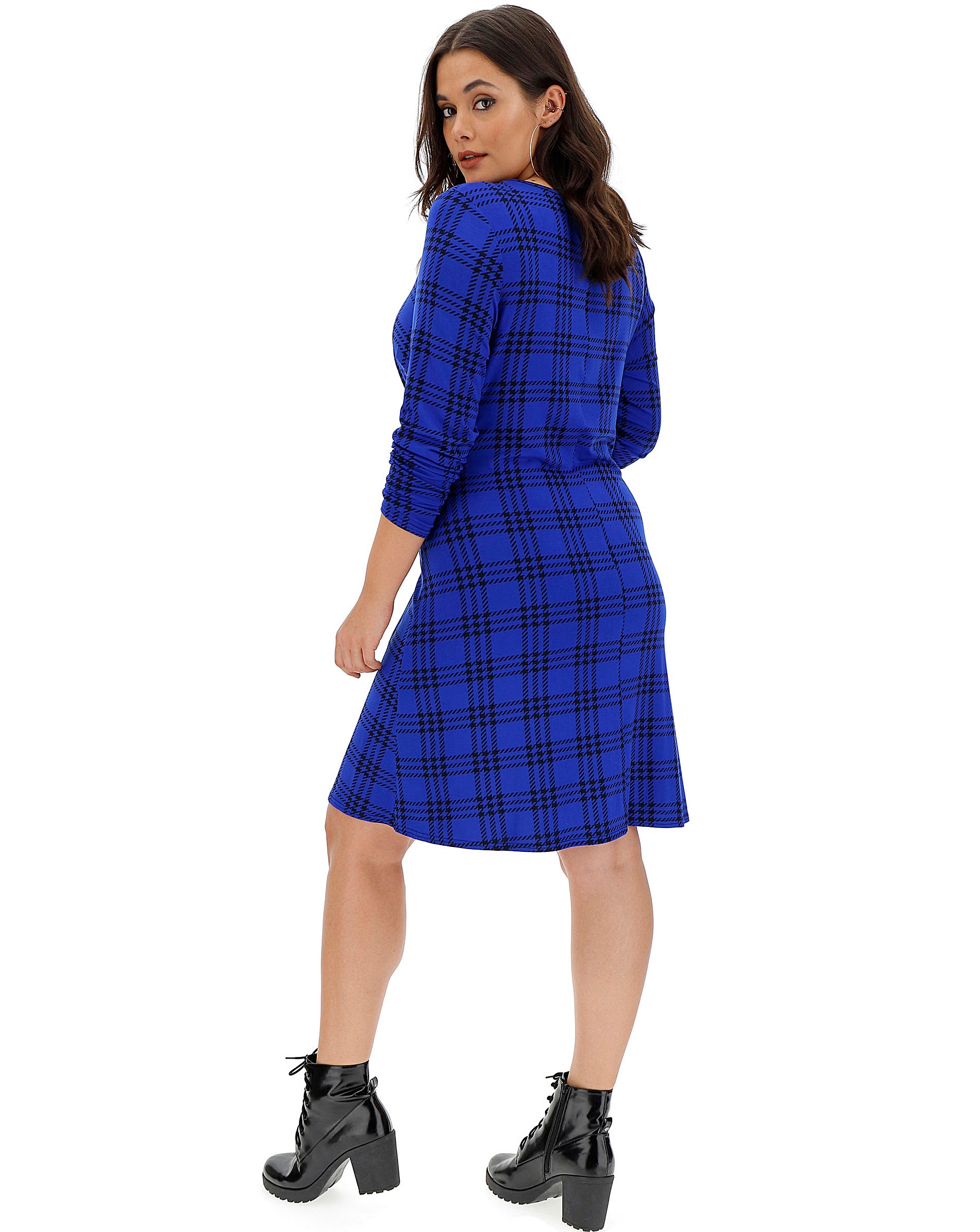 Blue Check Swing Dress