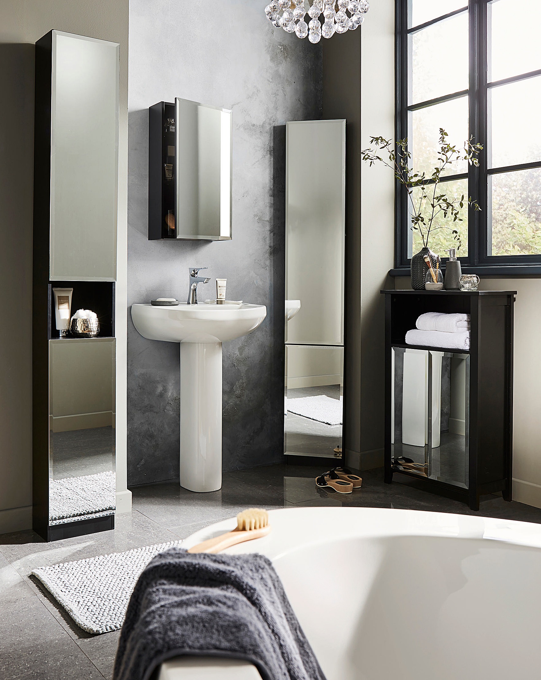 Ravello Corner Mirrored Tallboy J D Williams