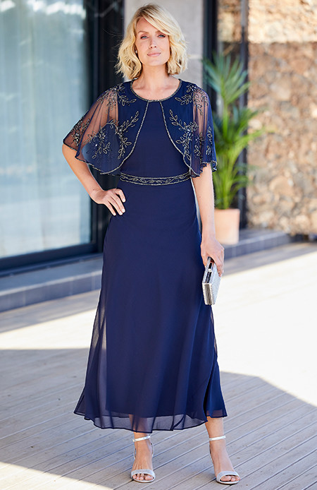 nightingales beaded cape dress