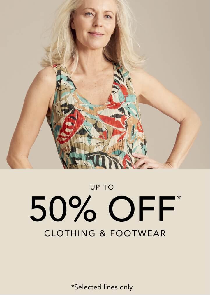 Up to 50% off Clothing & Footwear