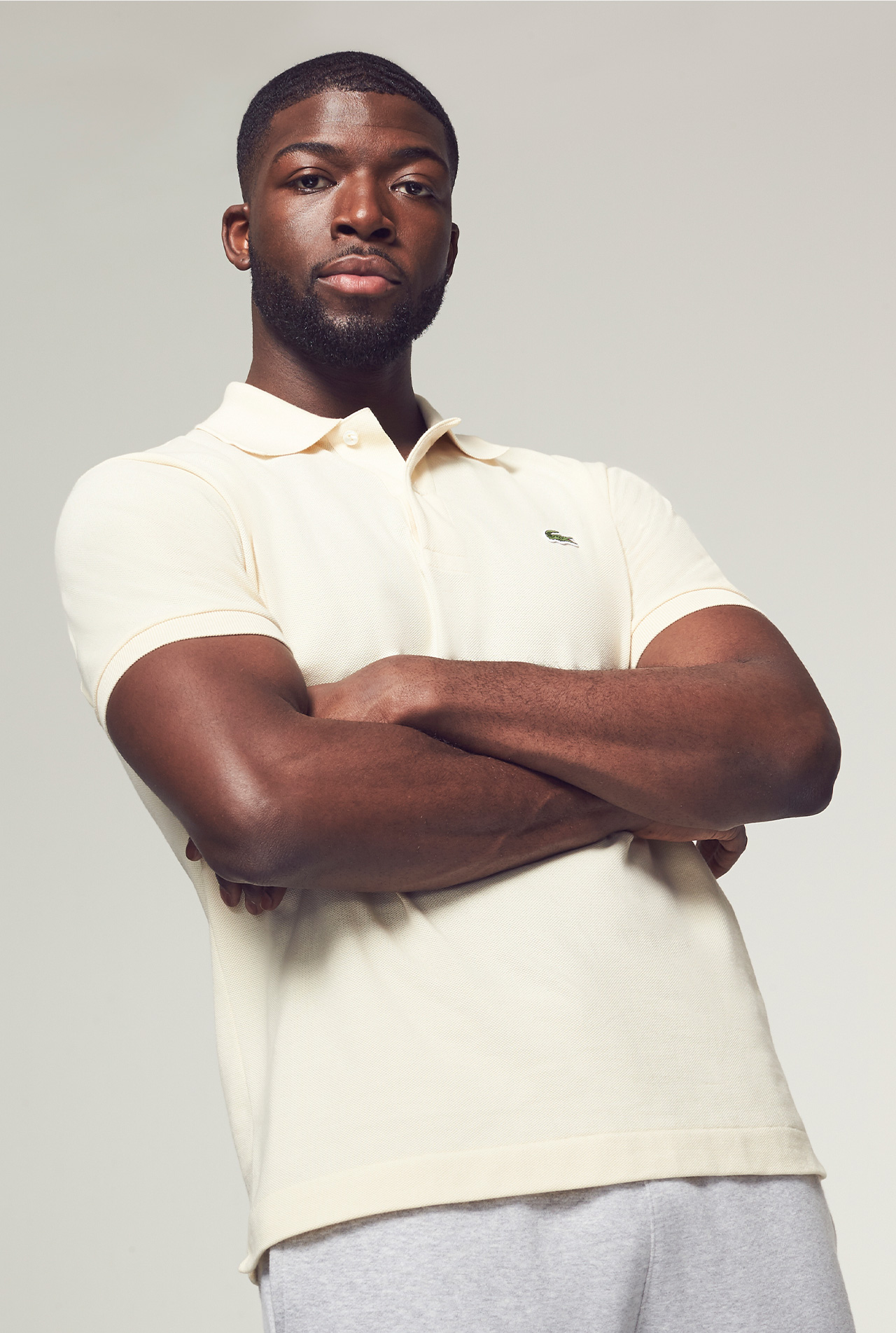 Model wearing Lacoste clothes