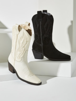 Western style boots in two colours