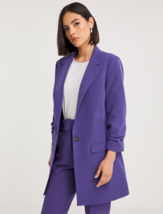 New season tailoring in purple colour-way